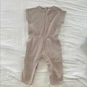 H&M Ribbed Brown Baby Jumpsuit